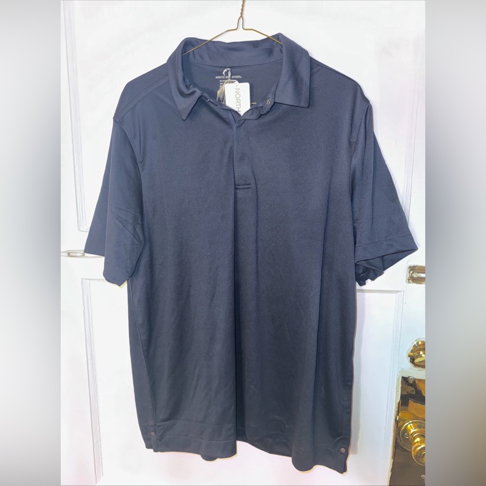 North End Sport Men’s Performance Polo Shirt Wicking Sun Protect Navy XXL New